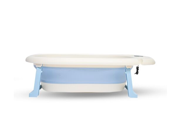 Folding Baby Bath Tub in Blue & White